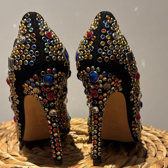 Miu Miu Black Heels with Multicolor Embellishments - Picture 8 of 12
